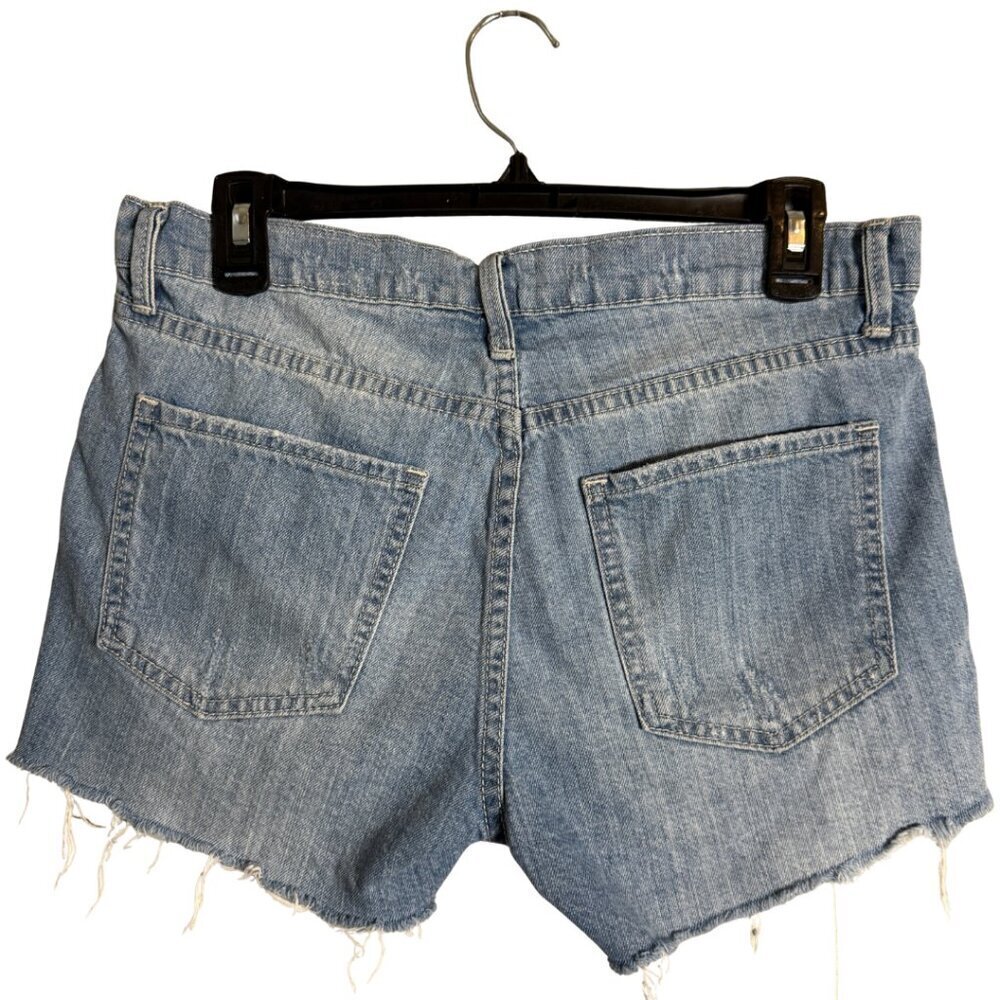 Pistola Distressed Cut Off Denim Jean Shorts Womens 27 Asher Blue Mid Rise Rigid - Picture 2 of 13
